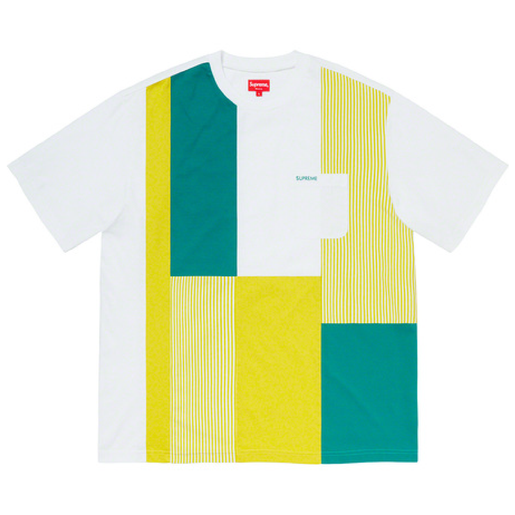 Patchwork Pocket T-Shirt (White/Yellow)