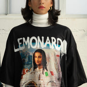 Lemonardo - Moona Lisa Men's Heavyweight T-Shirt (Black)