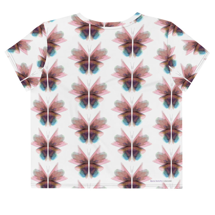 Bipolar Butterfly Crop Top (White)