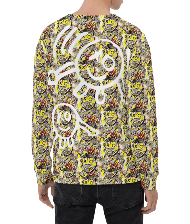 Bonheur - Bonheur Jaune Pattern Unisex Sweatshirt (Yellow)