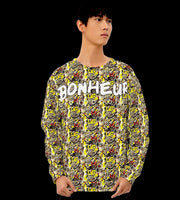 Bonheur - Bonheur Jaune Pattern Unisex Sweatshirt (Yellow)